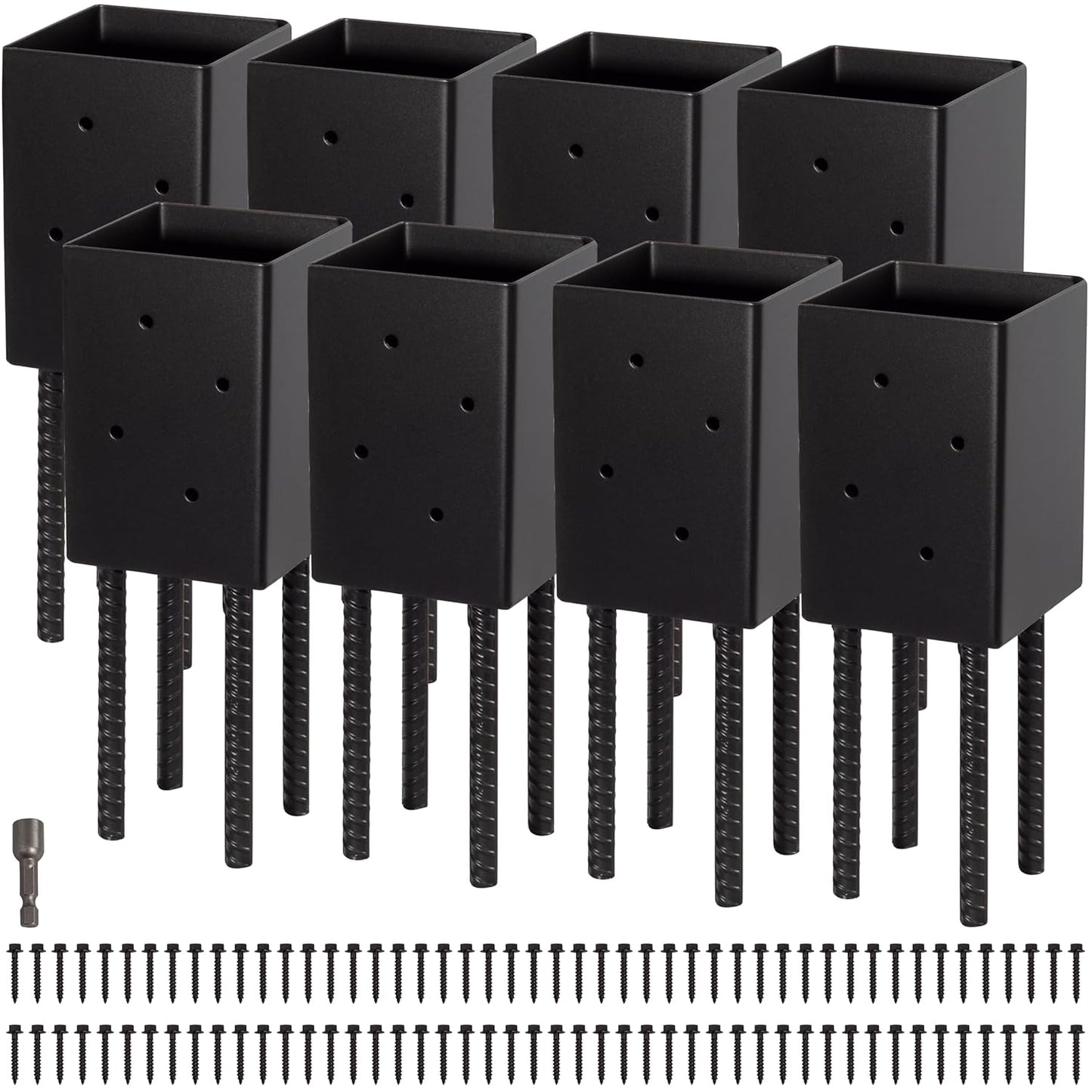 8 Pack Fence Post Holder Ground Spike for Concrete Decking