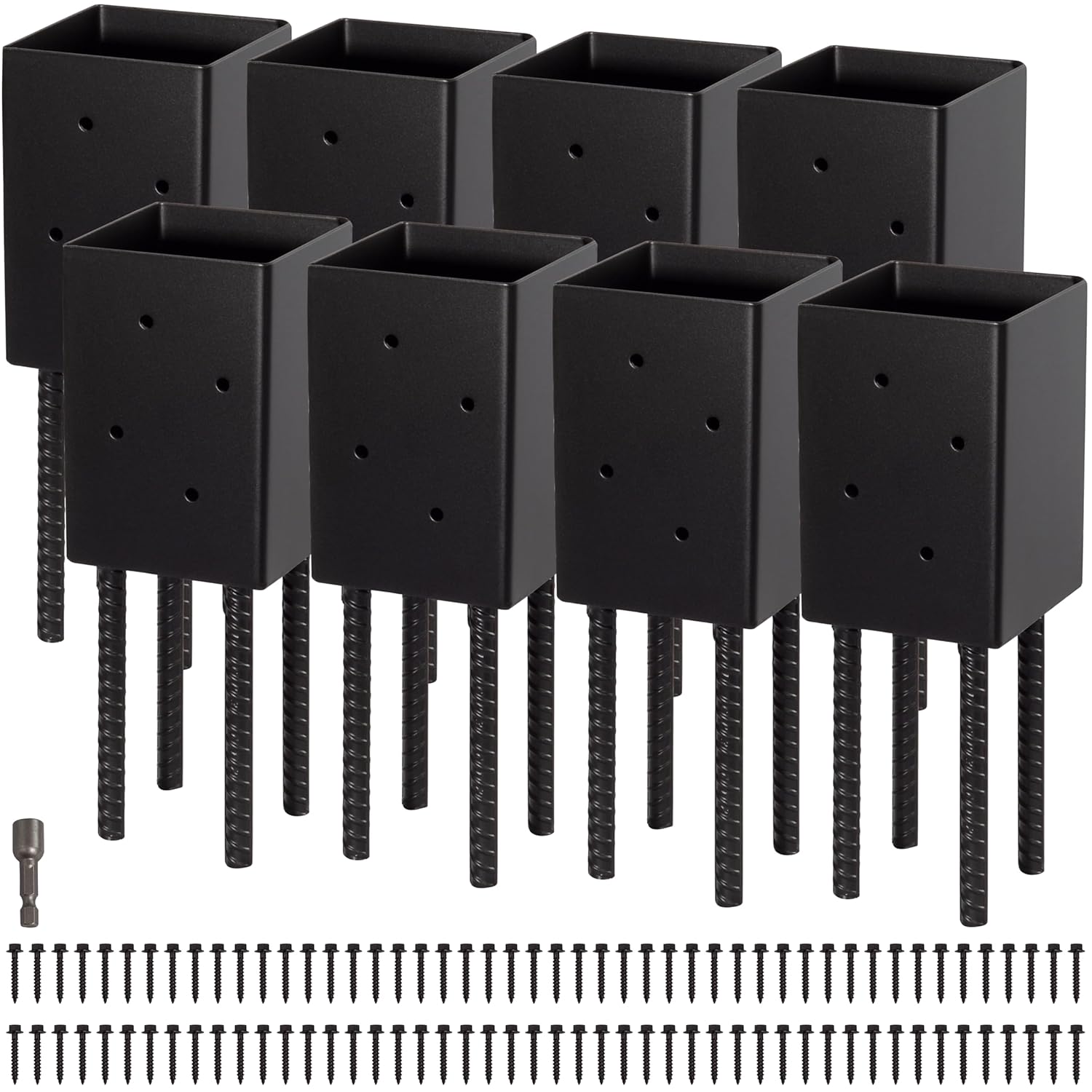 8 Pack Fence Post Holder Ground Spike for Concrete Decking