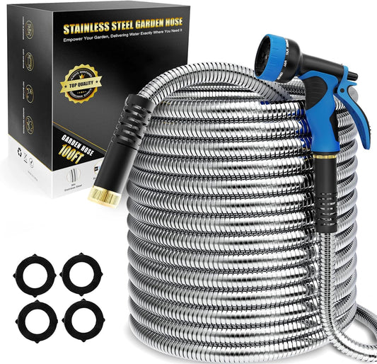 Lefree 100ft Metal Garden Hose with 10-Function Nozzle Review