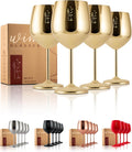 Gusto Nostro Stainless Steel Wine Glasses - Unbreakable 18 oz