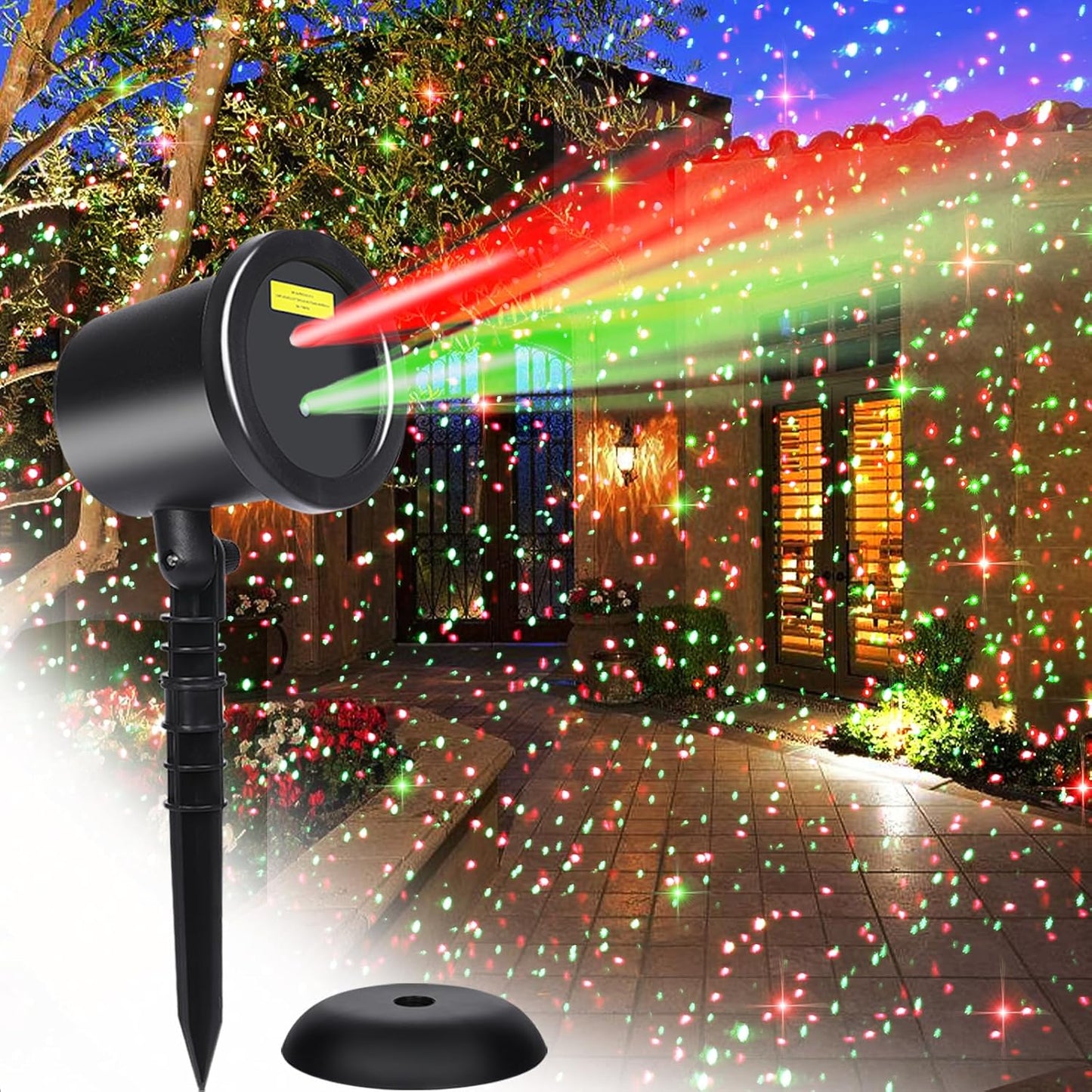 Dynamic Red & Green Christmas Laser Lights by YFAIN