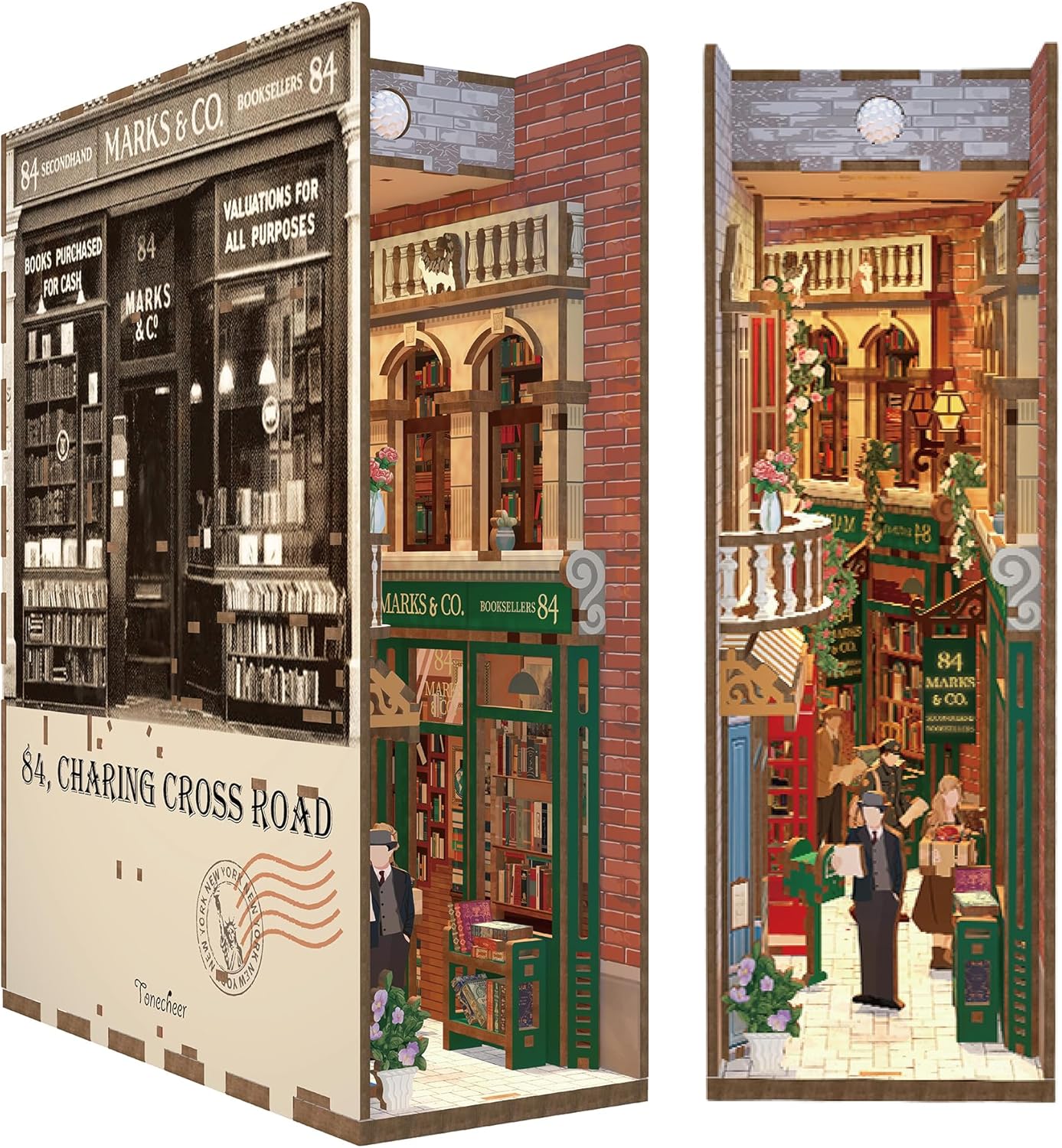 Tonecheer DIY Book Nook Kit for Adults - 3D Wooden Puzzle