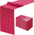 Fuchsia Sequin Table Runners 10 Pack 12x72 in - Sparkly Event Decor