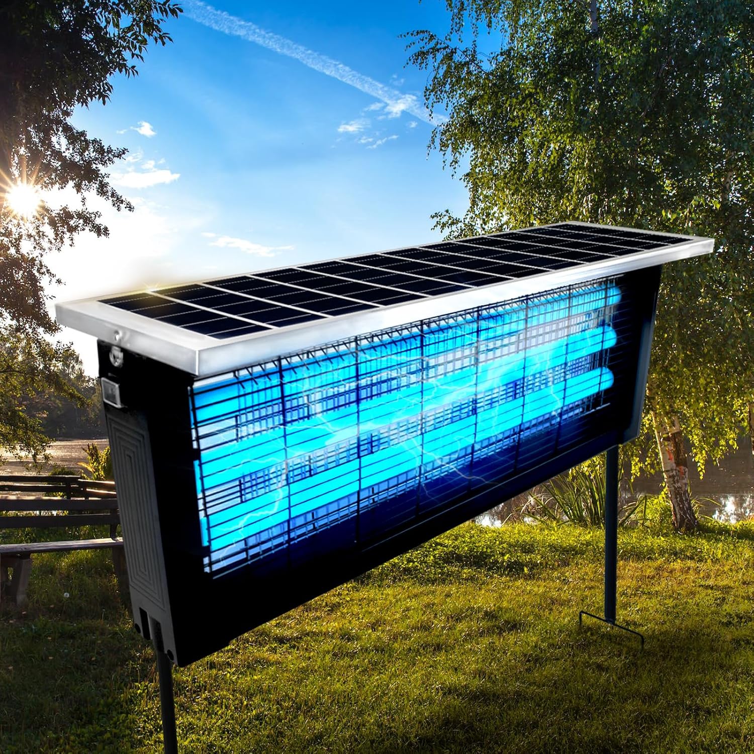 Powerful Large Solar Bug Zapper for Outdoor Mosquito Control
