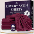 SLEEP SANCTUARY Satin Sheets Full Size - Cooling Luxury Satin Set