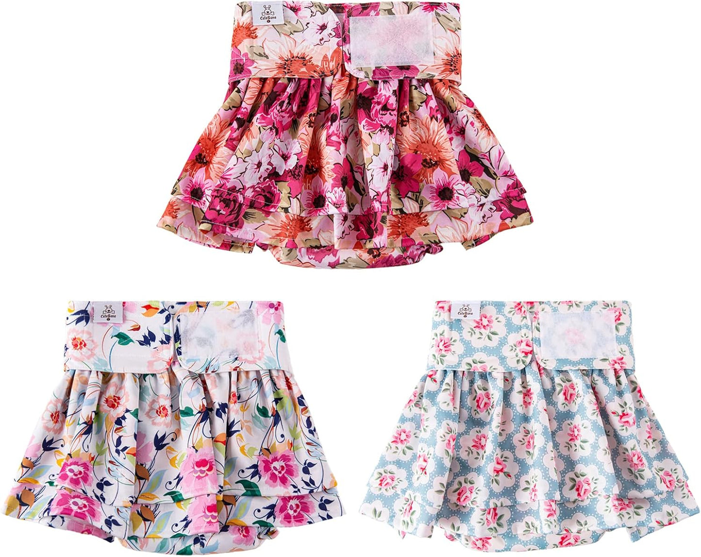 CuteBone Female Dog Diapers with Skirts for Heat Cycle Care