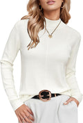 Arach&Cloz Womens Wool Blend Fall Sweaters Mock Neck - Elegant
