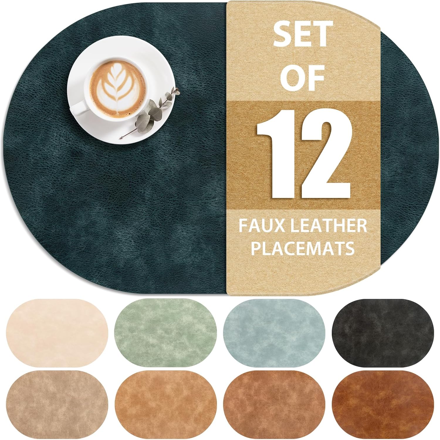 Heat Resistant Oval Placemats Set of 12 for Stylish Dining