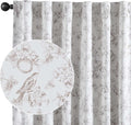 Vangao Taupe Blackout Curtains 84 in Length - Thermal Floral Drapes