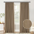 Natural Linen Pinch Pleated Blackout Curtains 96 in Length - Full