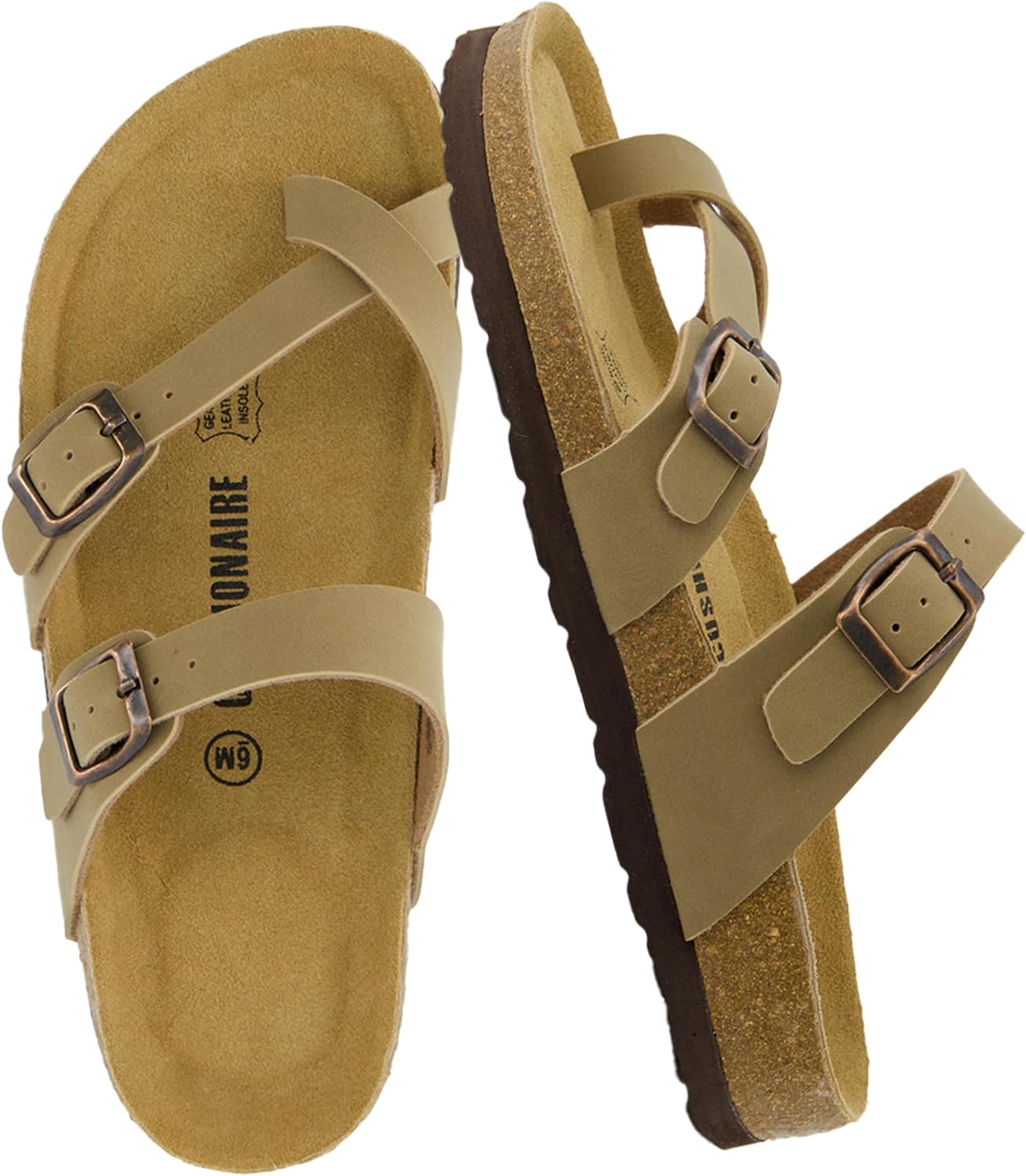 CUSHIONAIRE Women's Luna Cork Footbed Sandal With Comfort