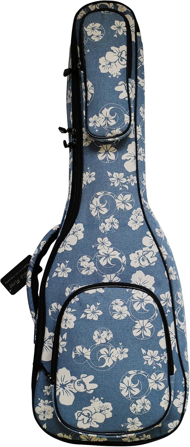 MUSIC FIRST Padded Hawaii Style Plumeria Ukulele Case for Baritone