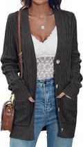 MEROKEETY Cable Knit Cardigan Sweater - Cozy Fall Layer