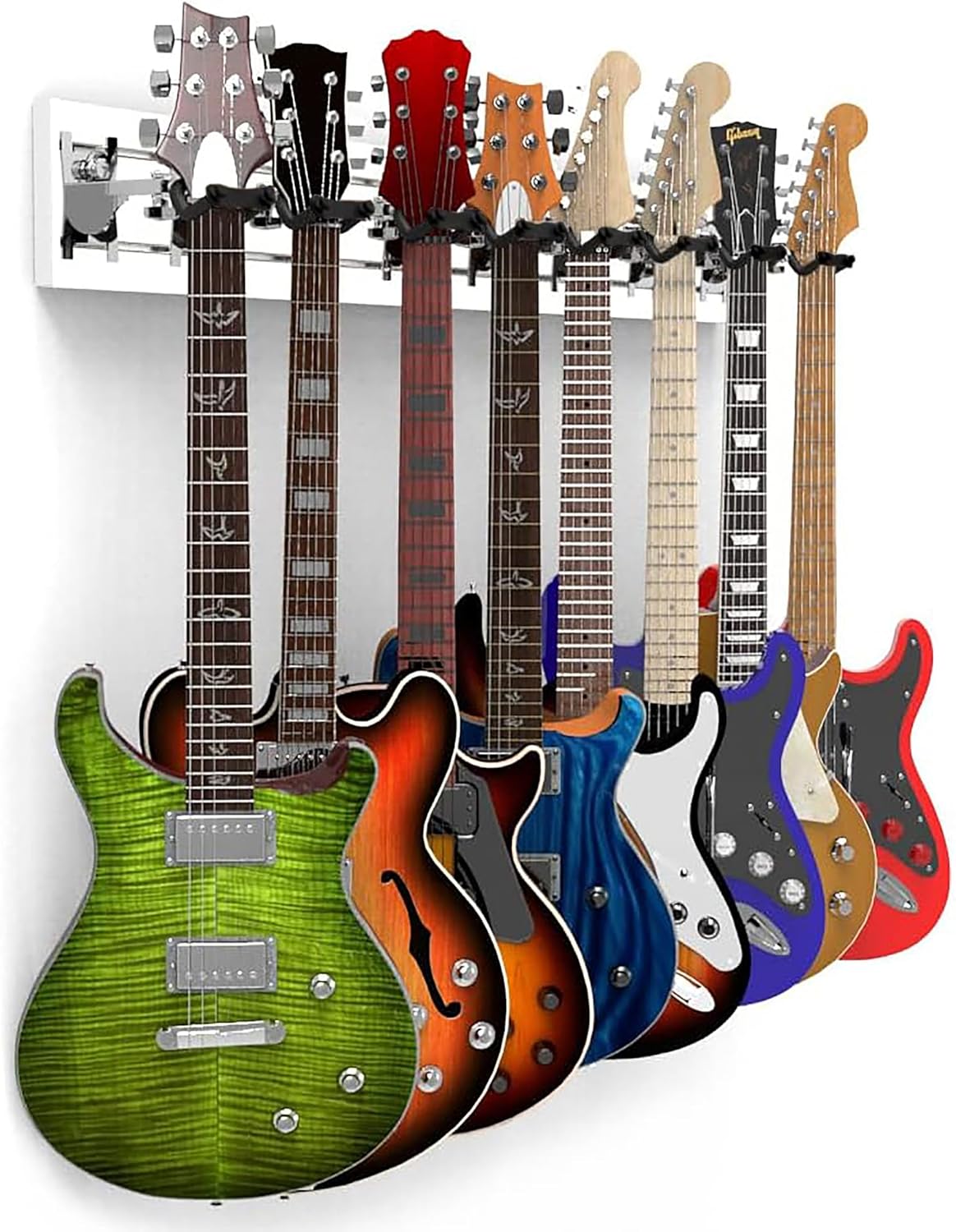 DLDIRECT Multiple Guitar Wall Mount with 8 Holder Locking System