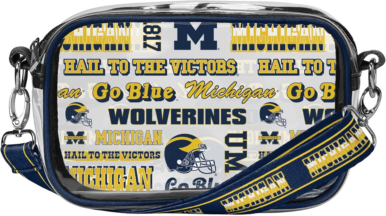 FOCO NCAA College Team Logo Stripe Clear Crossbody Bag Review