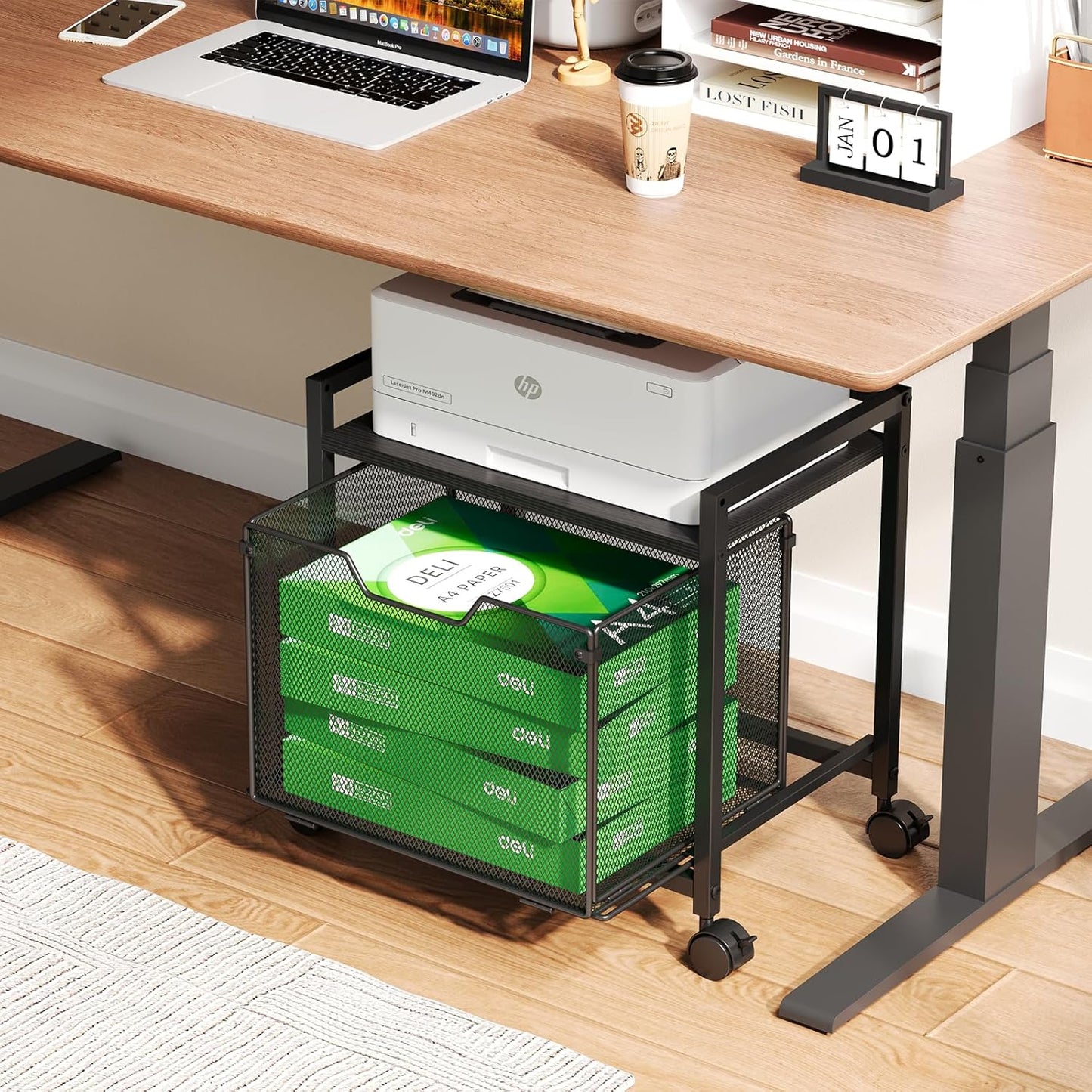 JKsmart Under Desk Storage with Adjustable Table Top and Drawer