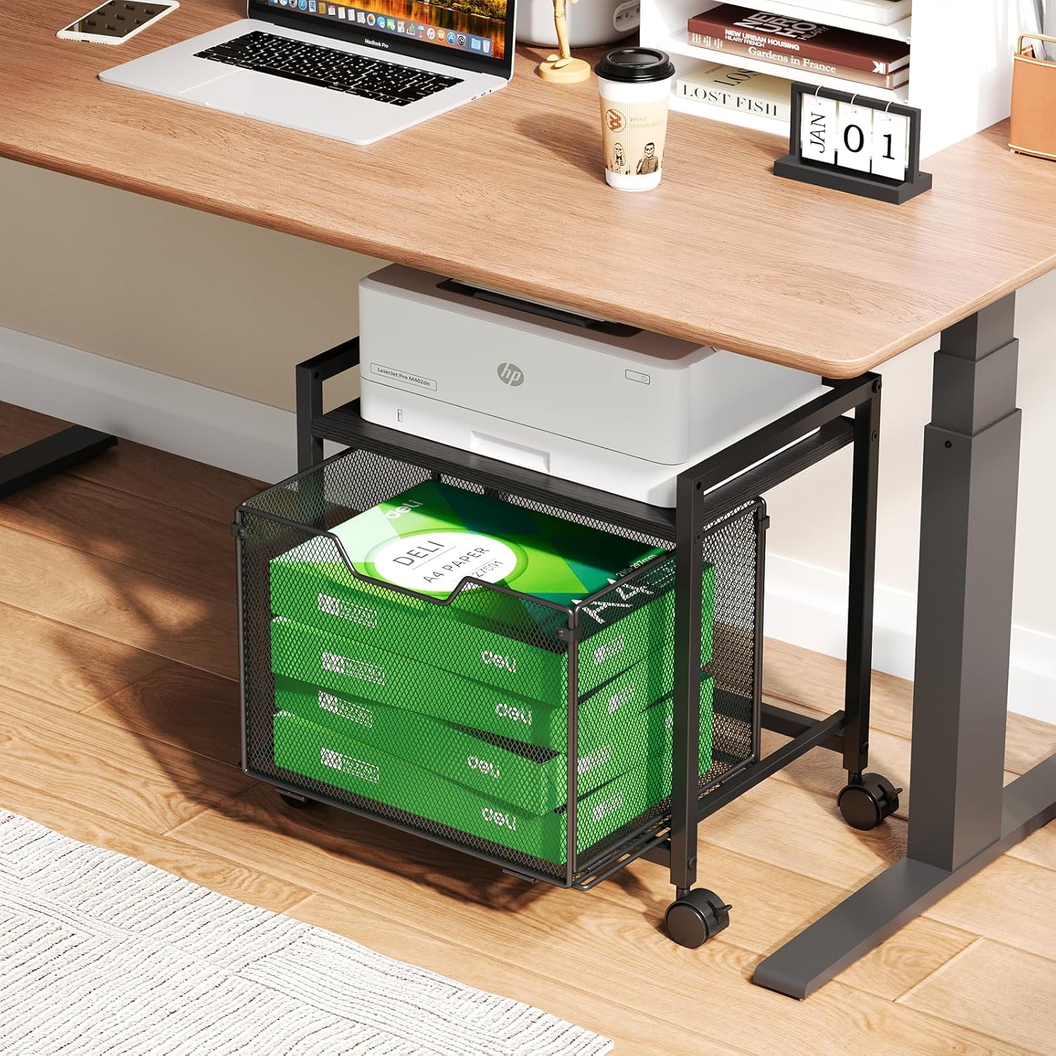 JKsmart Under Desk Storage with Adjustable Table Top and Drawer