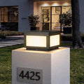 Solar Post Light 9.8in Outdoor Column Pillar Lamp - Warm 3000K Glow