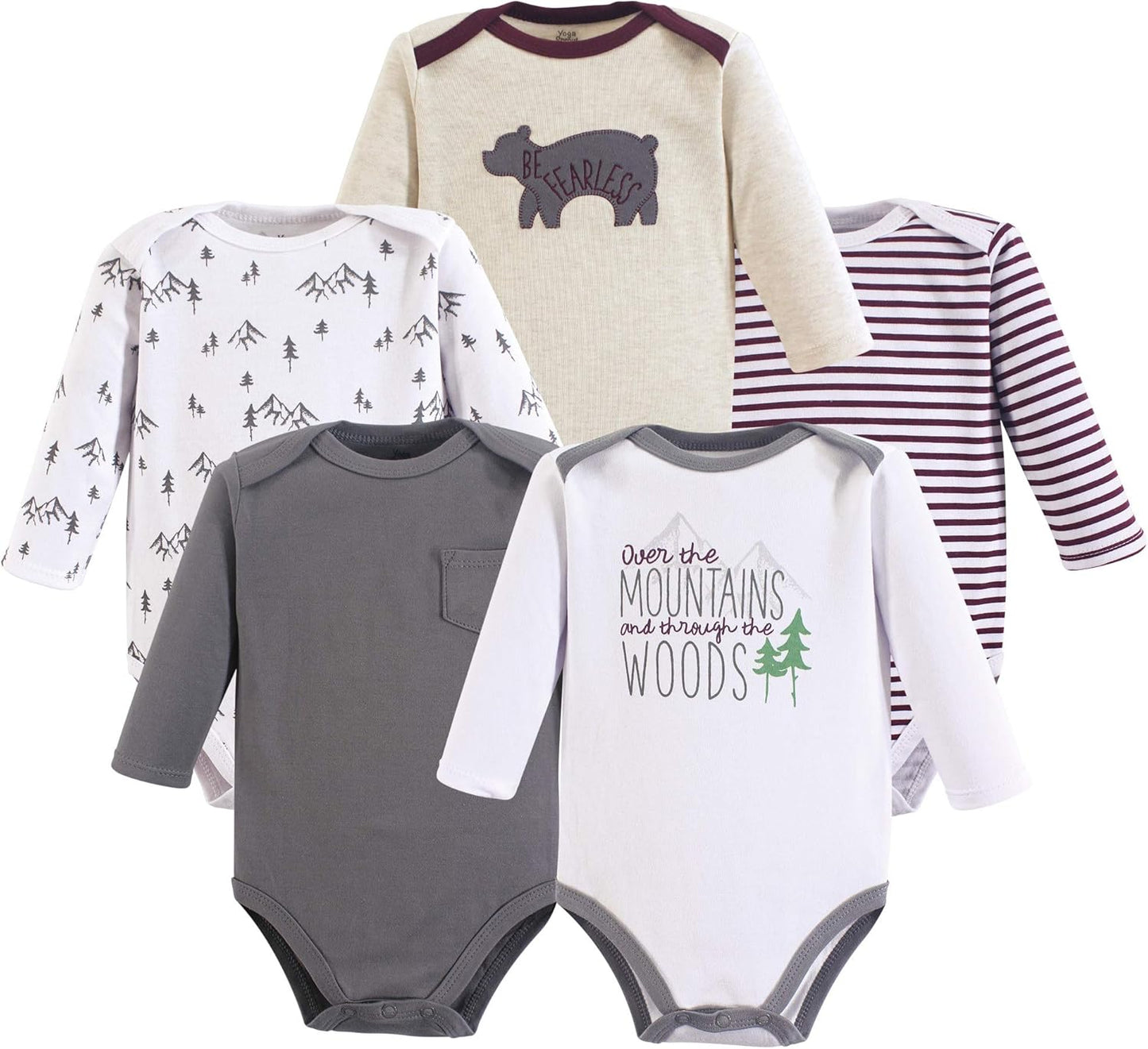 Yoga Sprout Soft Cotton Bodysuits - 5 Pack