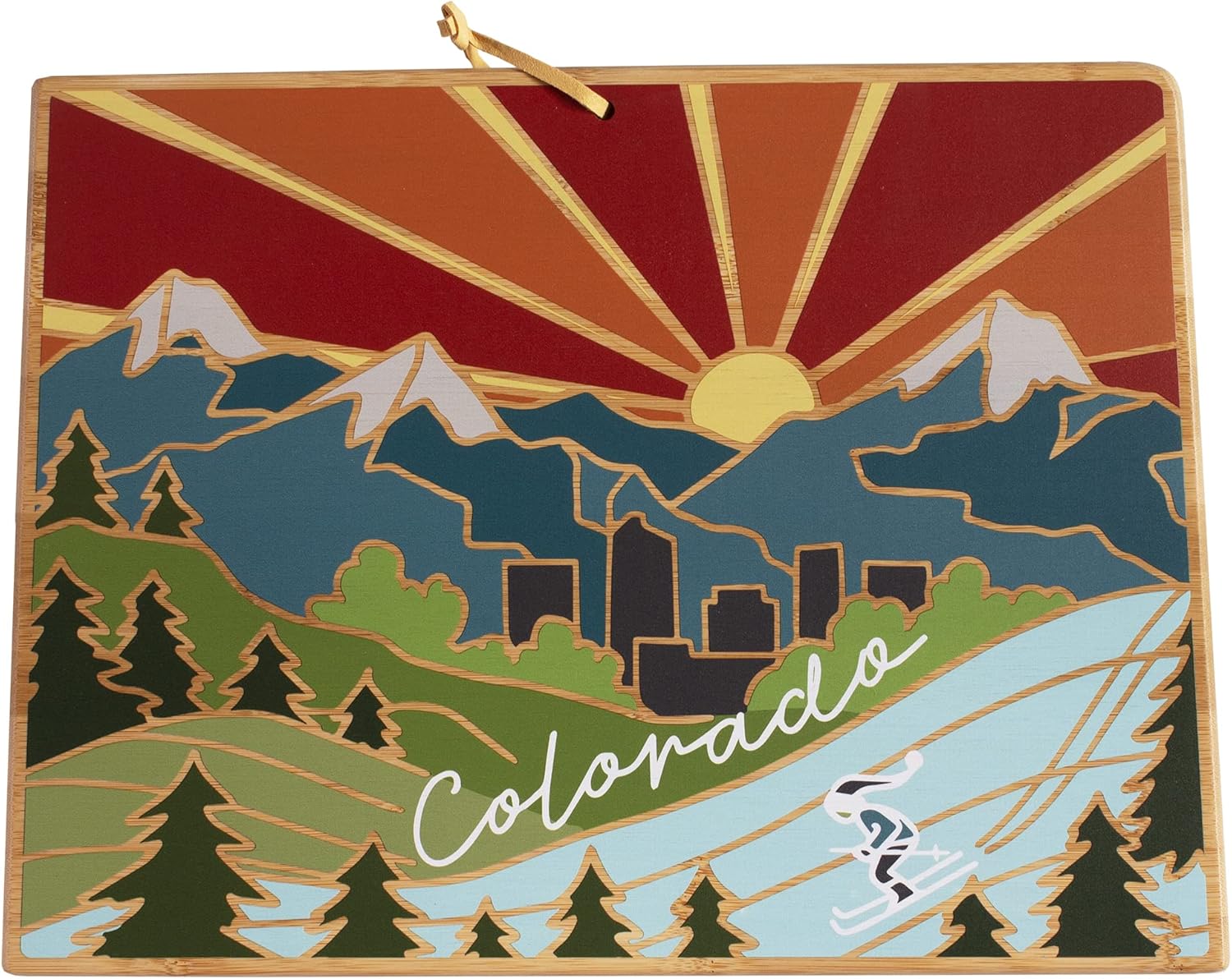 Colorado State Shaped Cutting Board with Artwork by Summer Stokes