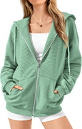 BTFBM Zip Up Hoodie Women Oversized Long Sleeve Sweatshirt - Cozy Fit