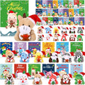 36 Set Christmas Mini Stuffed Animals with Xmas Cards - Bulk Stocking