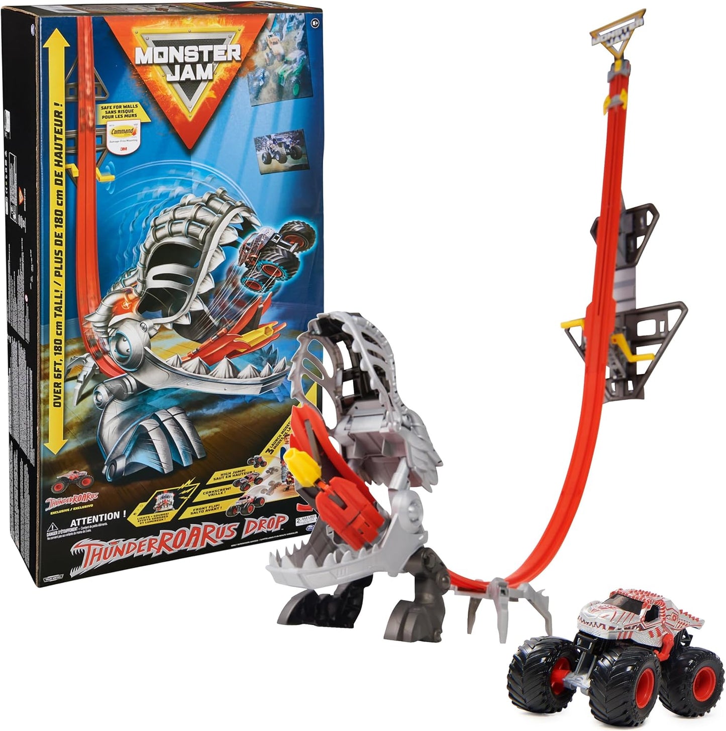 Monster Jam ThunderROARus Drop Playset for Kids Ages 4 and Up