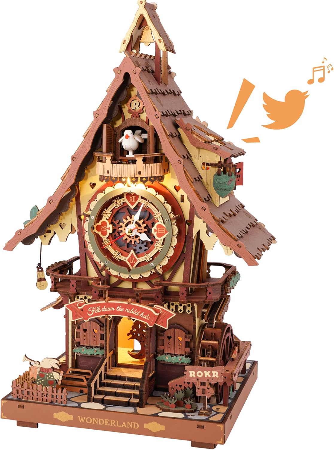 ROKR 3D Wooden Puzzles Cuckoo Clock Model Kit for Adults
