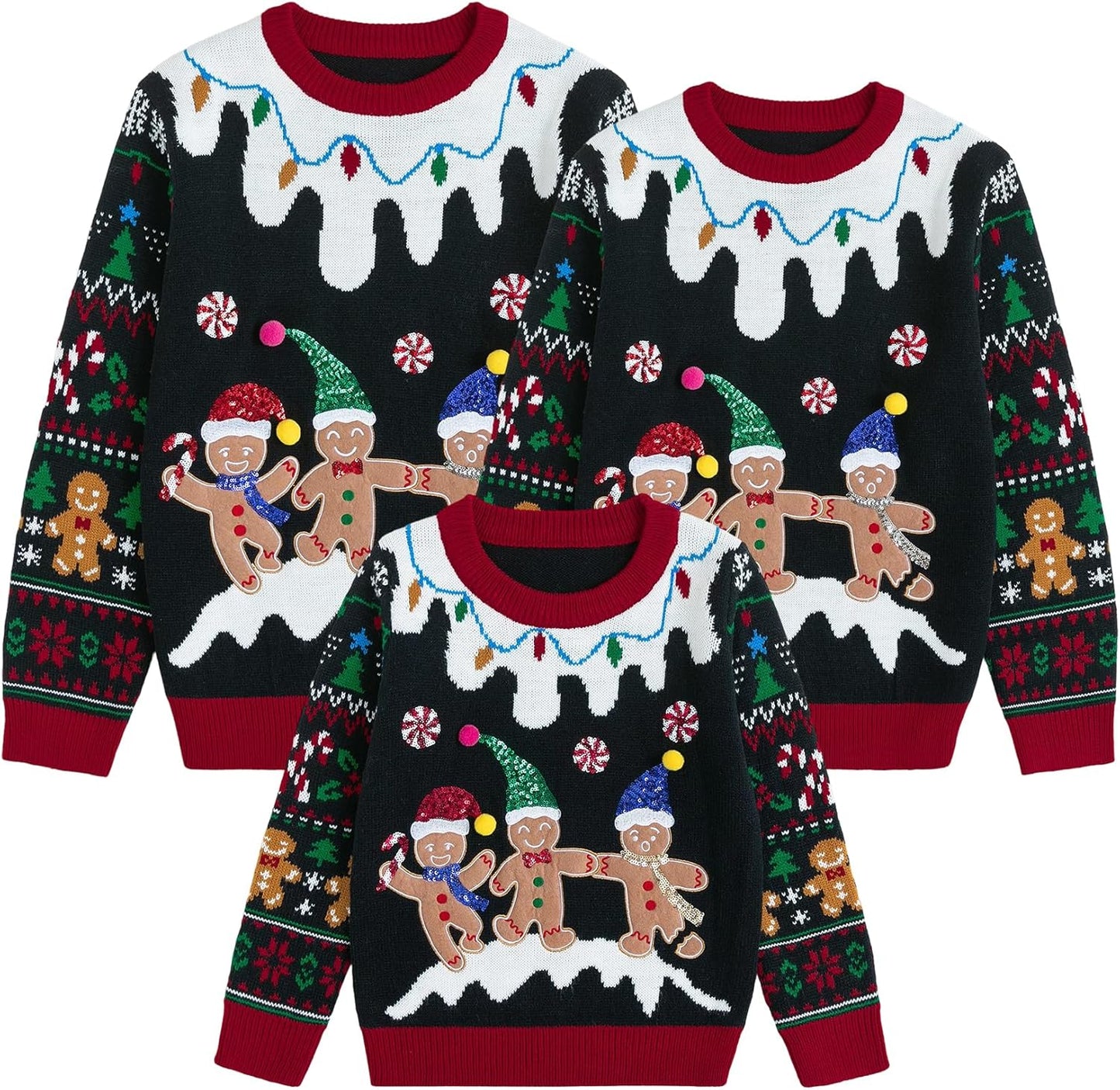 Curipeer Matching Family Ugly Christmas Sweater Set for All