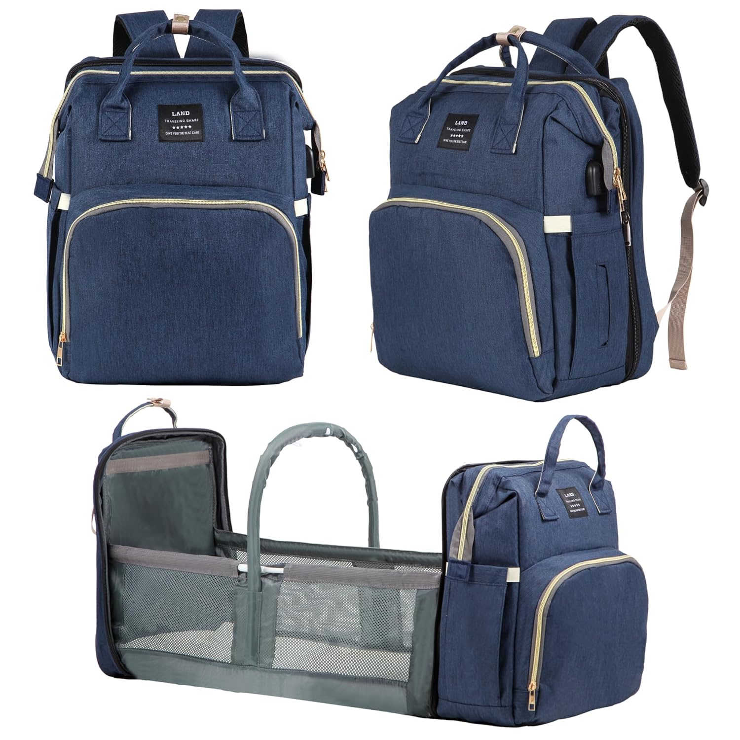 Diaper Bag Backpack with Changing Station for Newborns and Moms