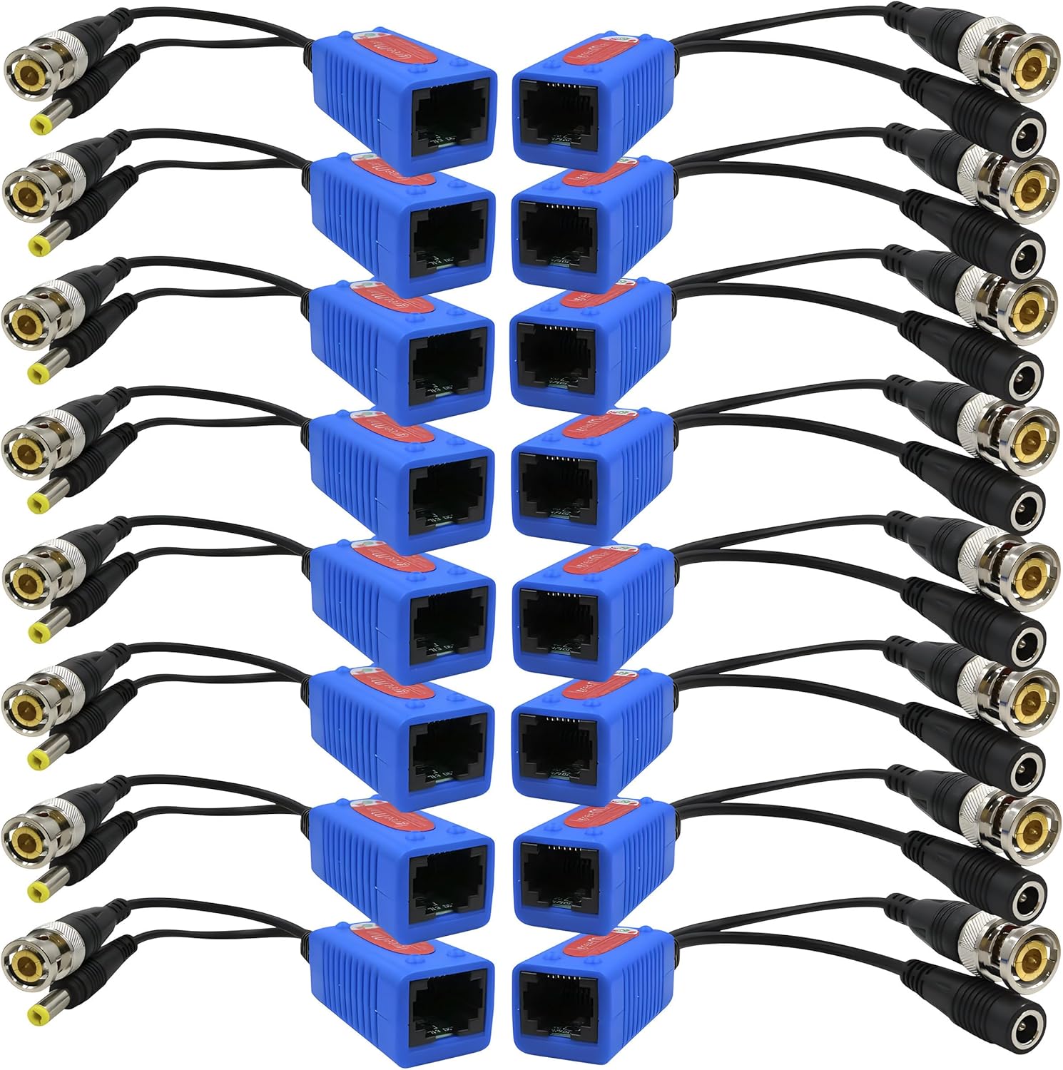 8 Pair Video Balun with Power Supply for Enhanced Security