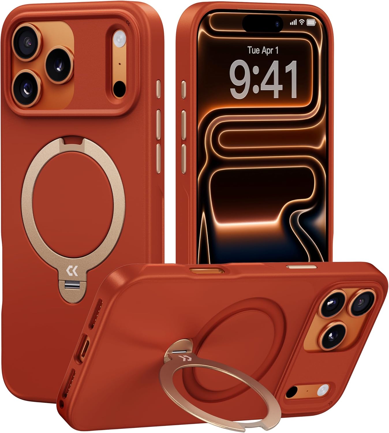 CASEKOO Twilight Orange iPhone 17 Pro Max Case with Stand