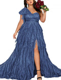 Women's Plus Size Wedding Guest Long Dress One Shoulder - Elegant Fit