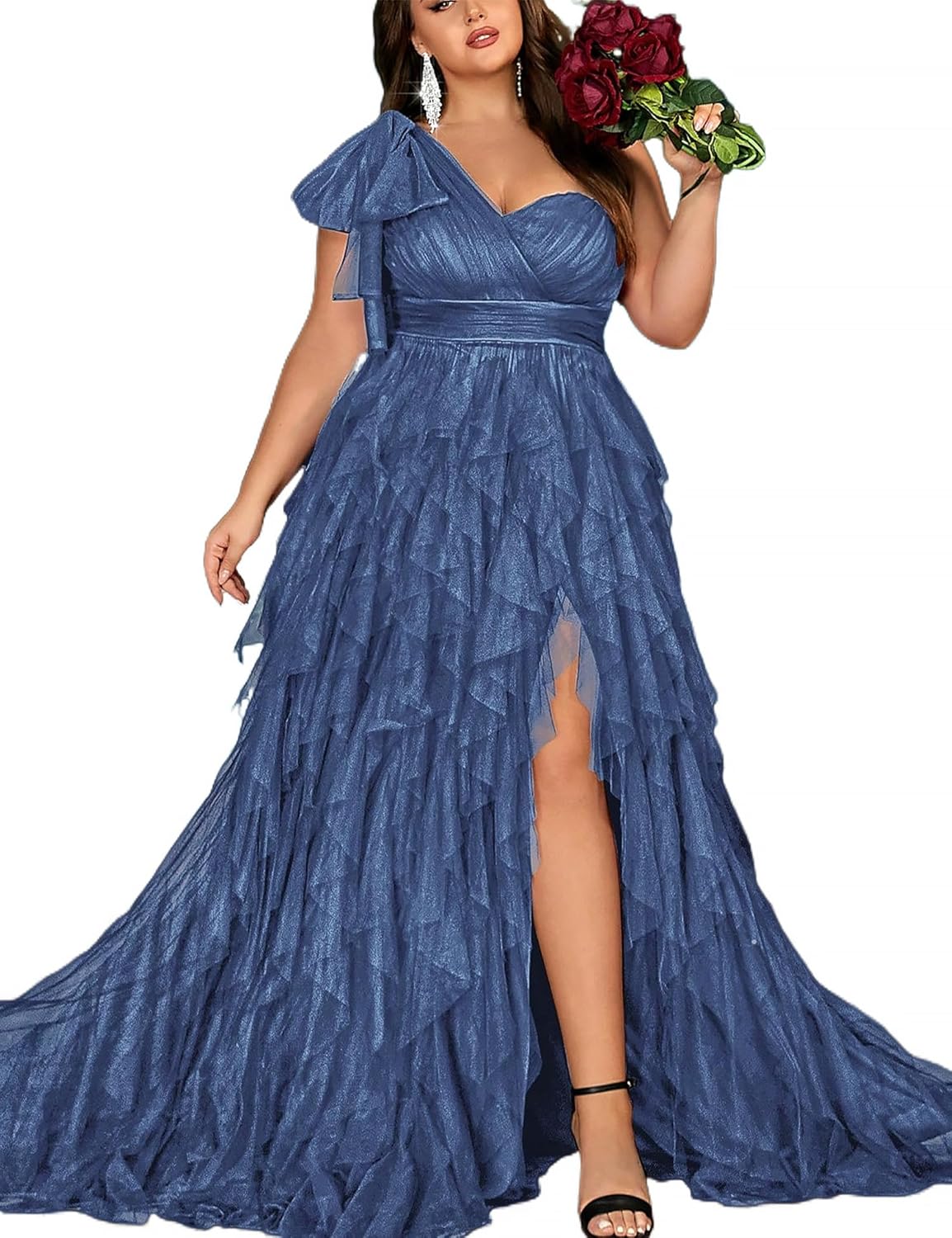 Elegant Women's Plus Size Wedding Guest Long Dress for Parties