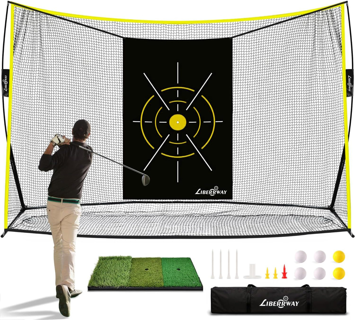 LIBERRWAY Heavy Duty Golf Net - Ultimate Home Swing Practice!