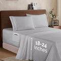 Full Microfiber 4-Piece Sheet Set Silver Grey - 18-24in Deep Pocket