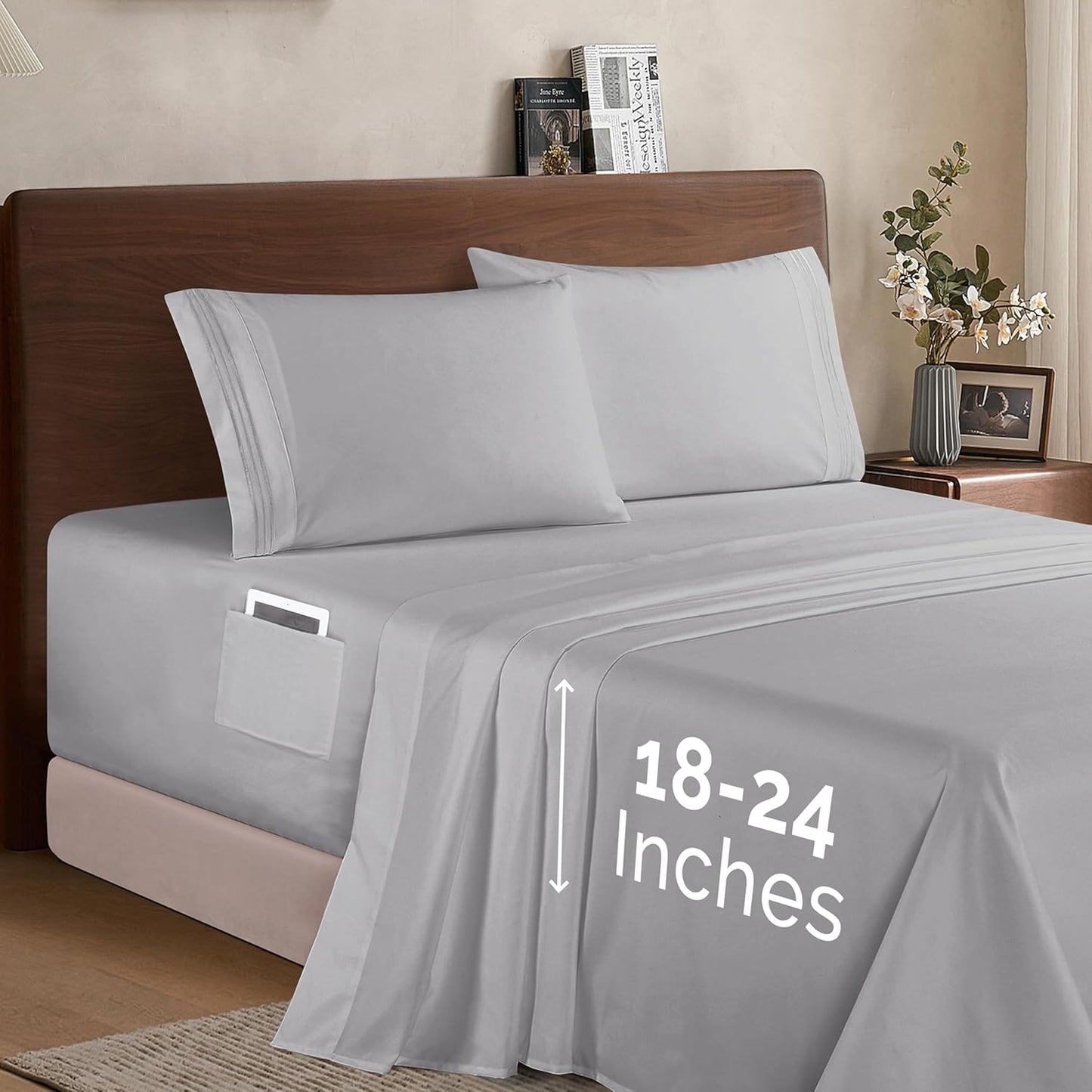 Elegant Comfort Luxury Microfiber 4-Piece Sheet Set for Full Size