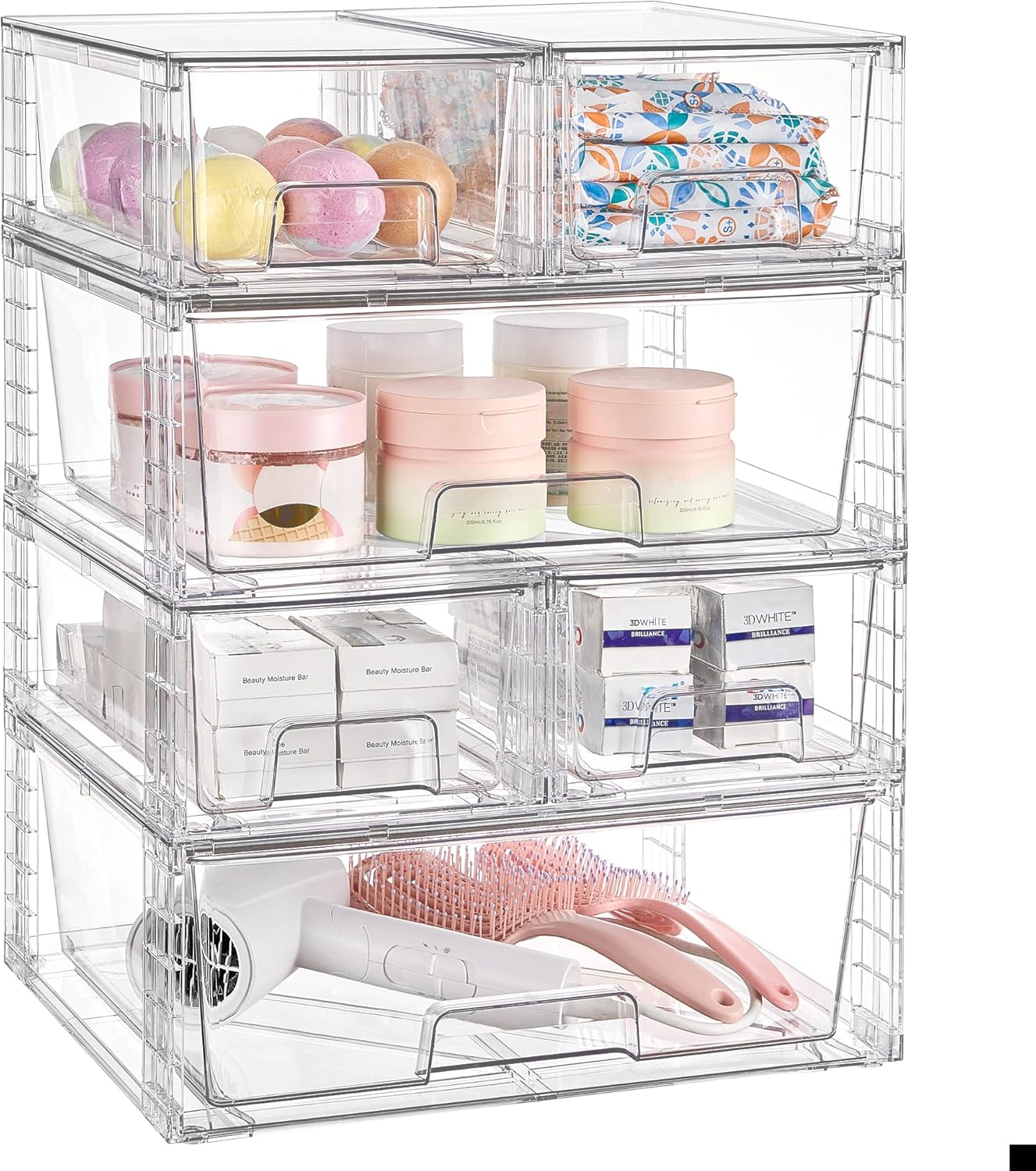 Vtopmart Clear Stackable Storage Drawers for Home Organization