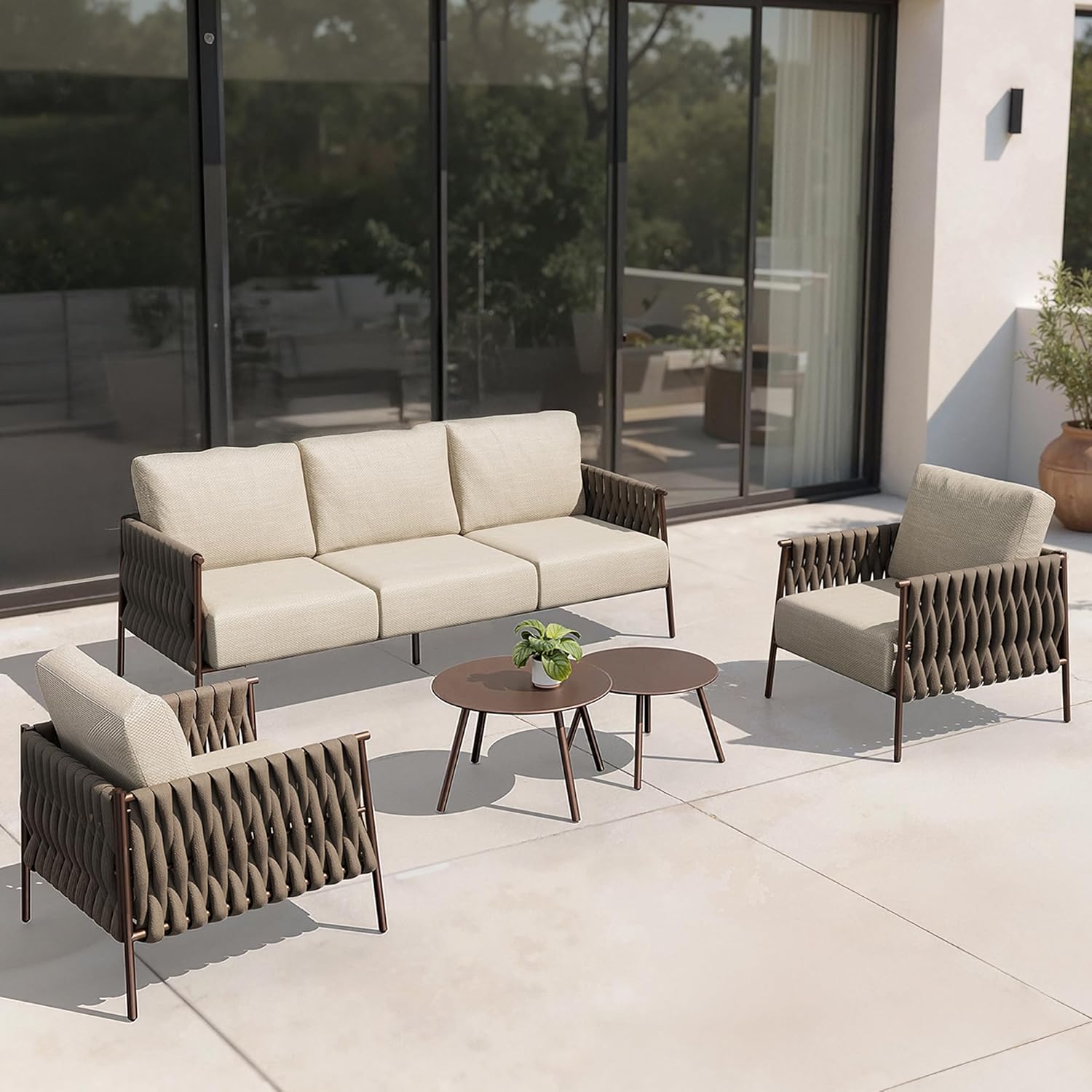 EAST OAK 5-Piece Patio Furniture Set for Ultimate Comfort