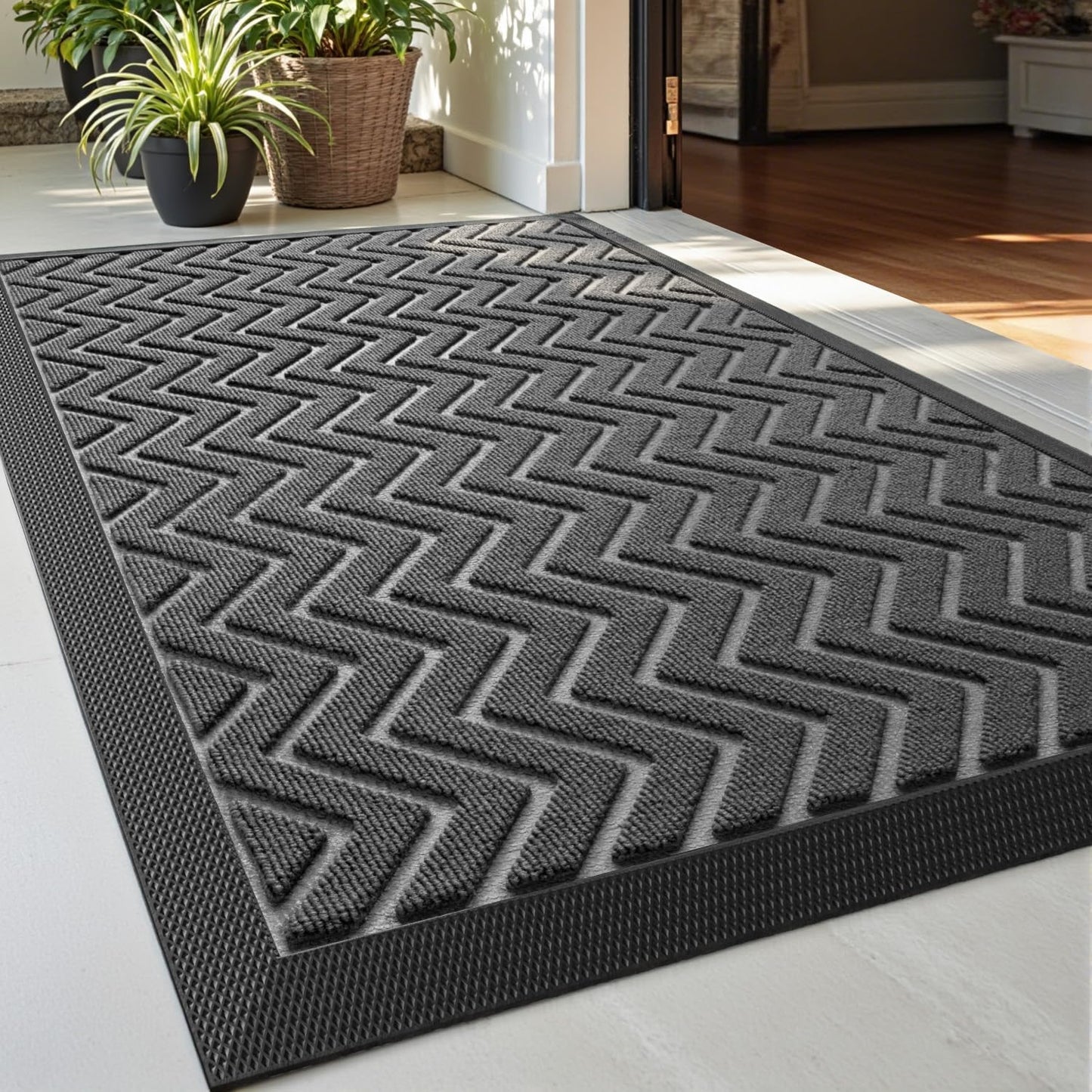 DEXI Front Door Mat Heavy Duty Non Slip Welcome Mat 2x3 ft