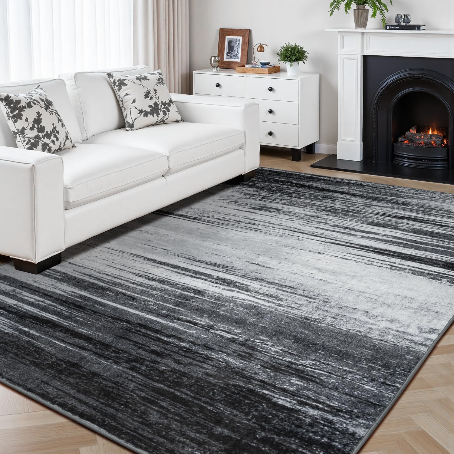 Rugflix 6x9 Area Rug - Soft Low Pile Modern Abstract Design