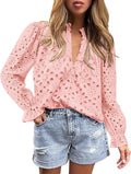 PRETTYGARDEN Women's Dressy Casual Blouse Tops - Feminine Puff Sleeve