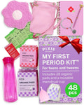 First Period Kit for Girls 9-12 - Comfortable Organic Tween Pads