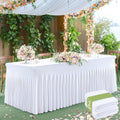 2 Pack White Table Cloth for 6 Foot Rectangle Tables - Fitted Spandex