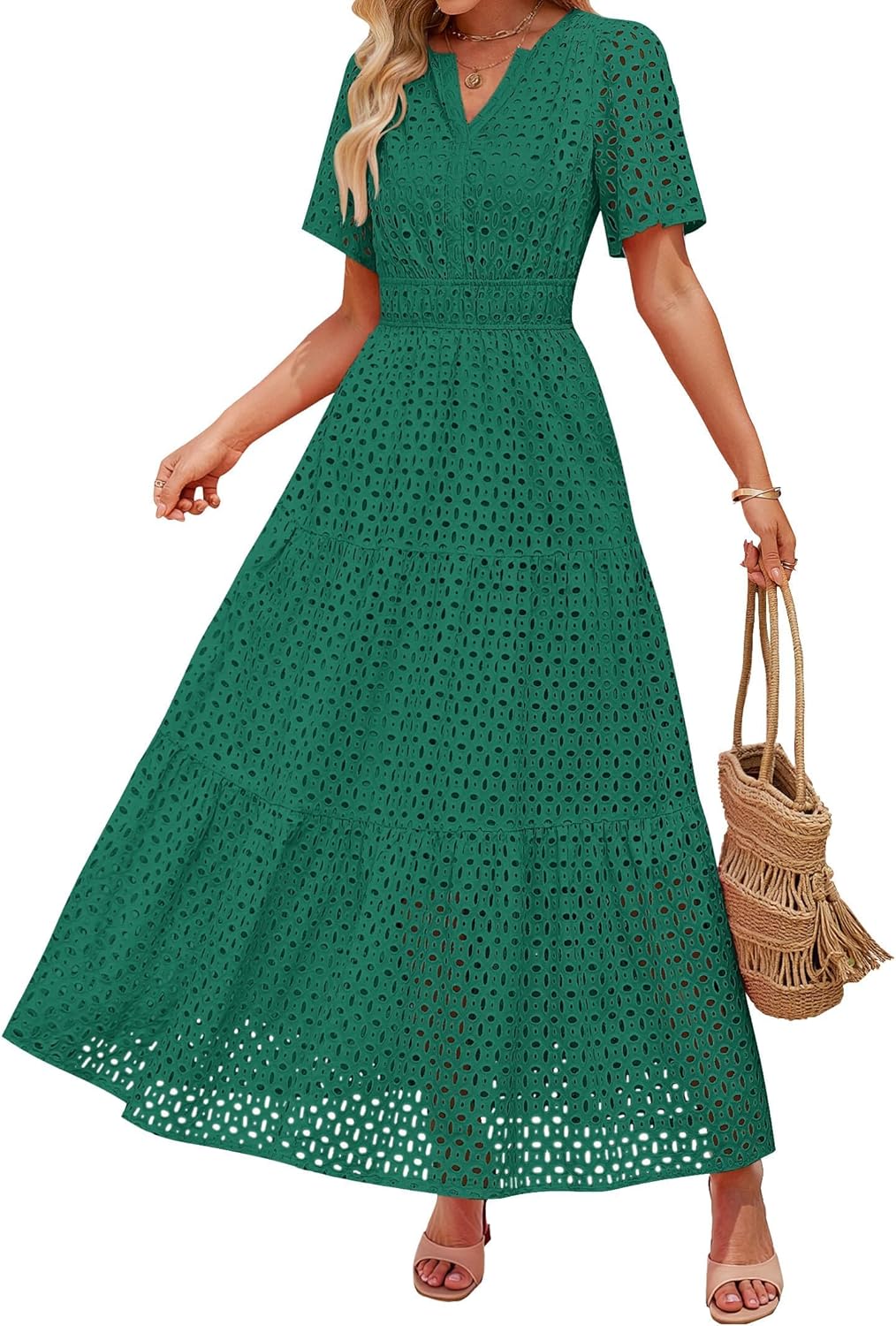 ZESICA Women's Summer Short Sleeve Maxi Dress for All Occasions