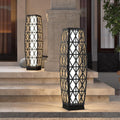 Grand patio 2-Piece Solar Outdoor Floor Lamp - Solar Wicker Lantern
