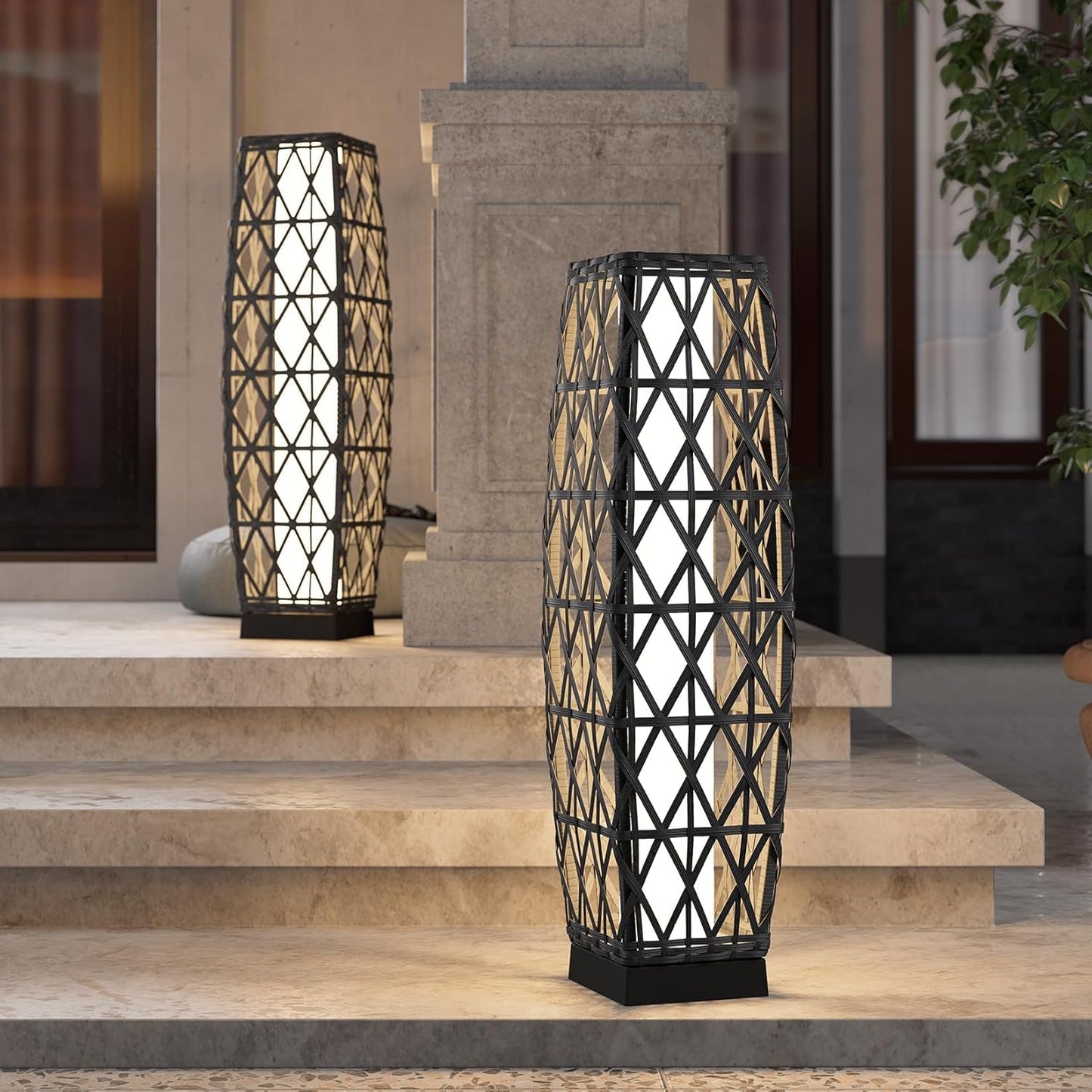 Grand Patio 2-Piece Solar Outdoor Floor Lamp for Cozy Lighting