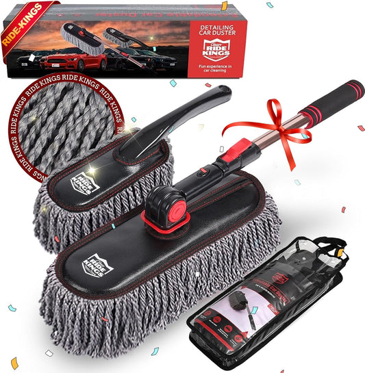 Microfiber Duster Set for Car Cleaning - Extendable & Versatile
