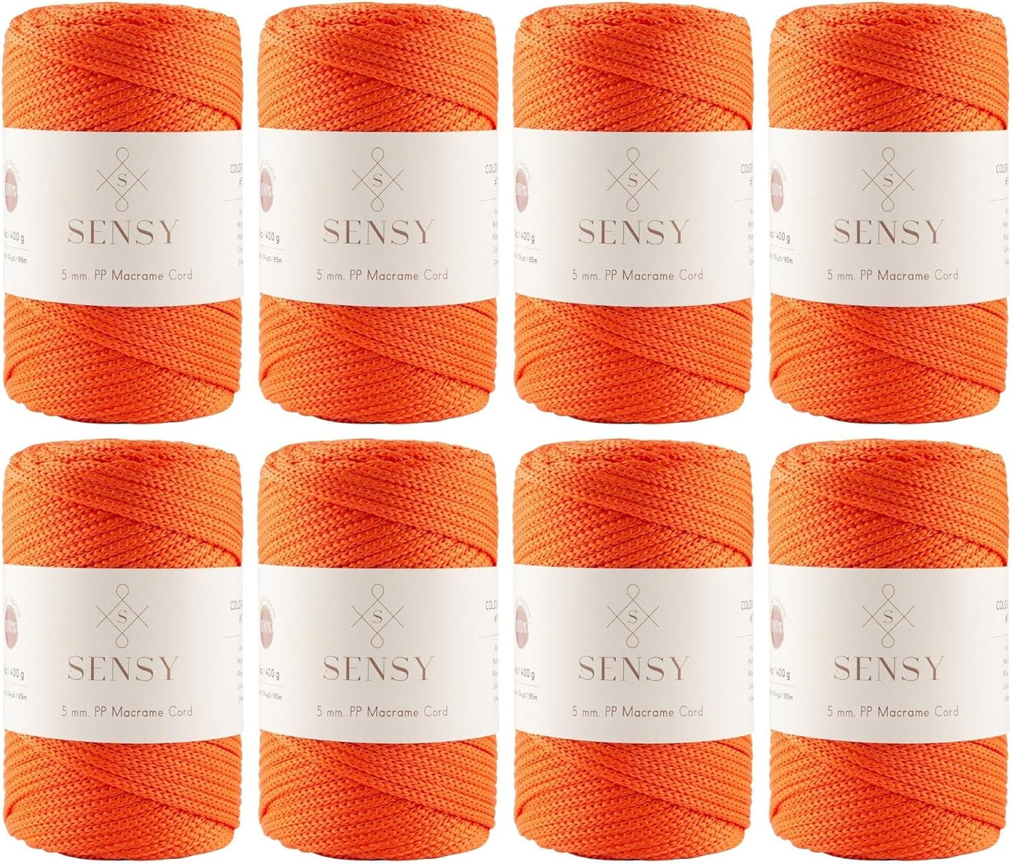 8 Skeins of Sensy Premium 5mm Polyester Rope for Crafting