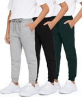 Boys Cotton Fleece Jogger Sweatpants 3 Pack - Soft Everyday Wear